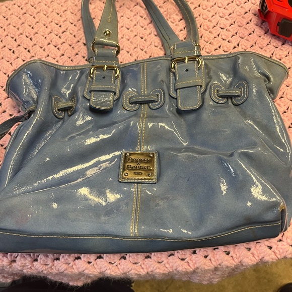🔥 Dooney & Bourke Chiara Shiny Blue Handbag 🔥 - Picture 9 of 11